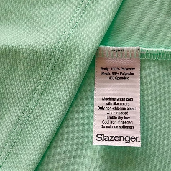 Slazenger Hydro-Dri Tech Perforated 1/4 Zip Short Sleeve Polo, Frosted Mint XL - Picture 7 of 7